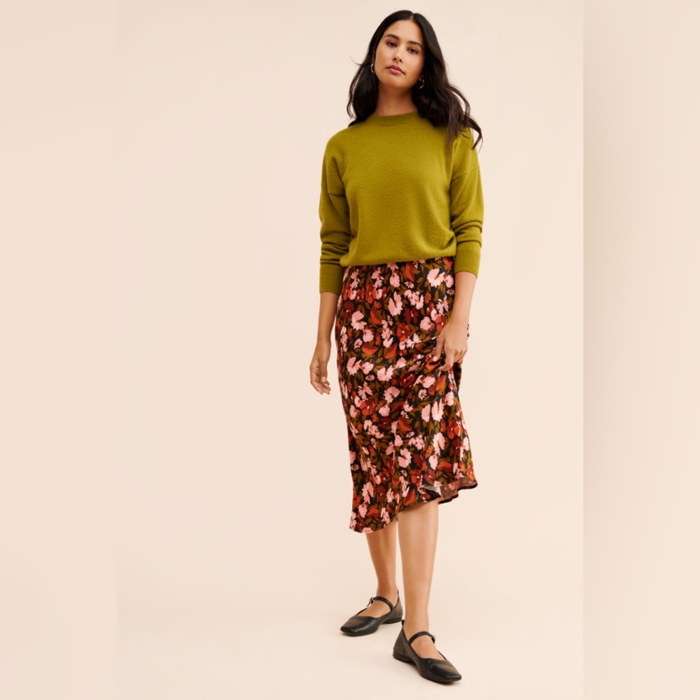 Anthropologie Floral Midi Skirt | Fall Botanical Print Function & Fringe Edit |